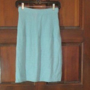 Turquoise Knit Mini Skirt by YARN SPINNERS